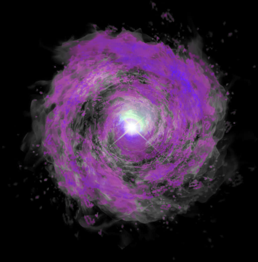 Cosmic Purple Swirl Nebula PNG