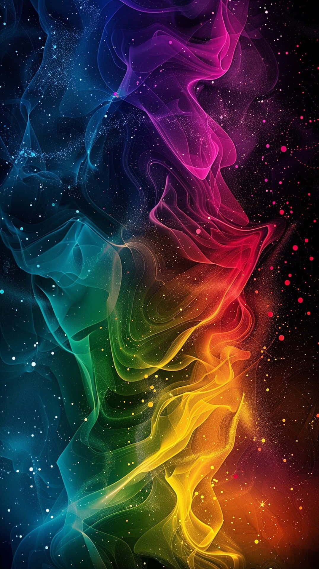 Cosmic_ Rainbow_ Smoke_ Art Wallpaper