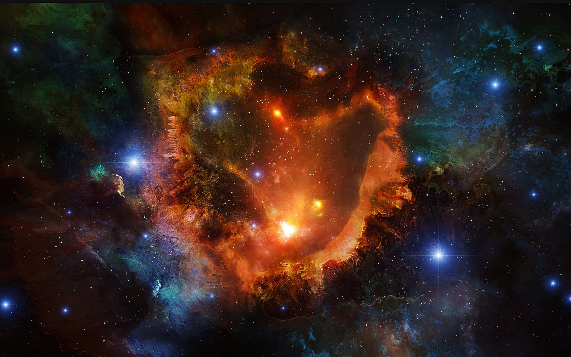 Radiating Cosmic Rays in Deep Space Wallpaper