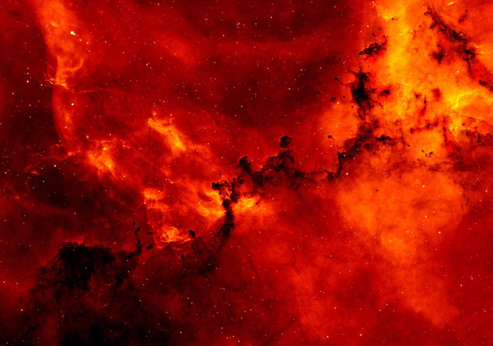 Cosmic Red Fire In Space Wallpaper