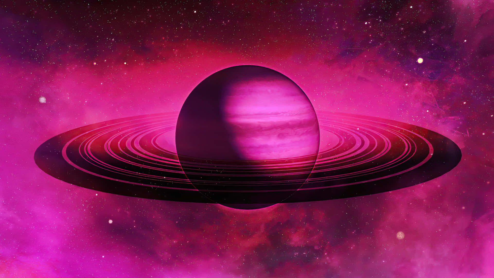 Cosmic Rings Planet With Wallpaper