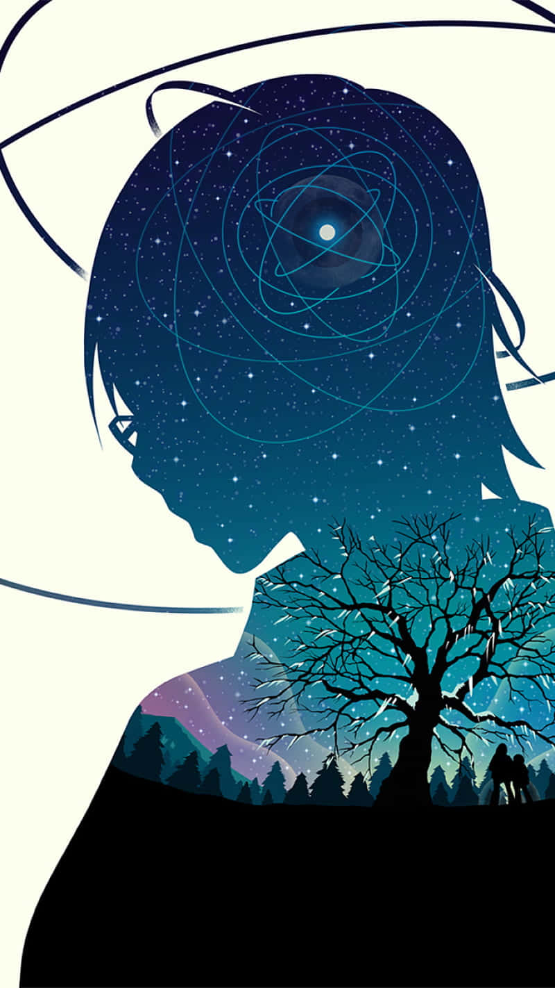 Cosmic Silhouette Portrait Wallpaper