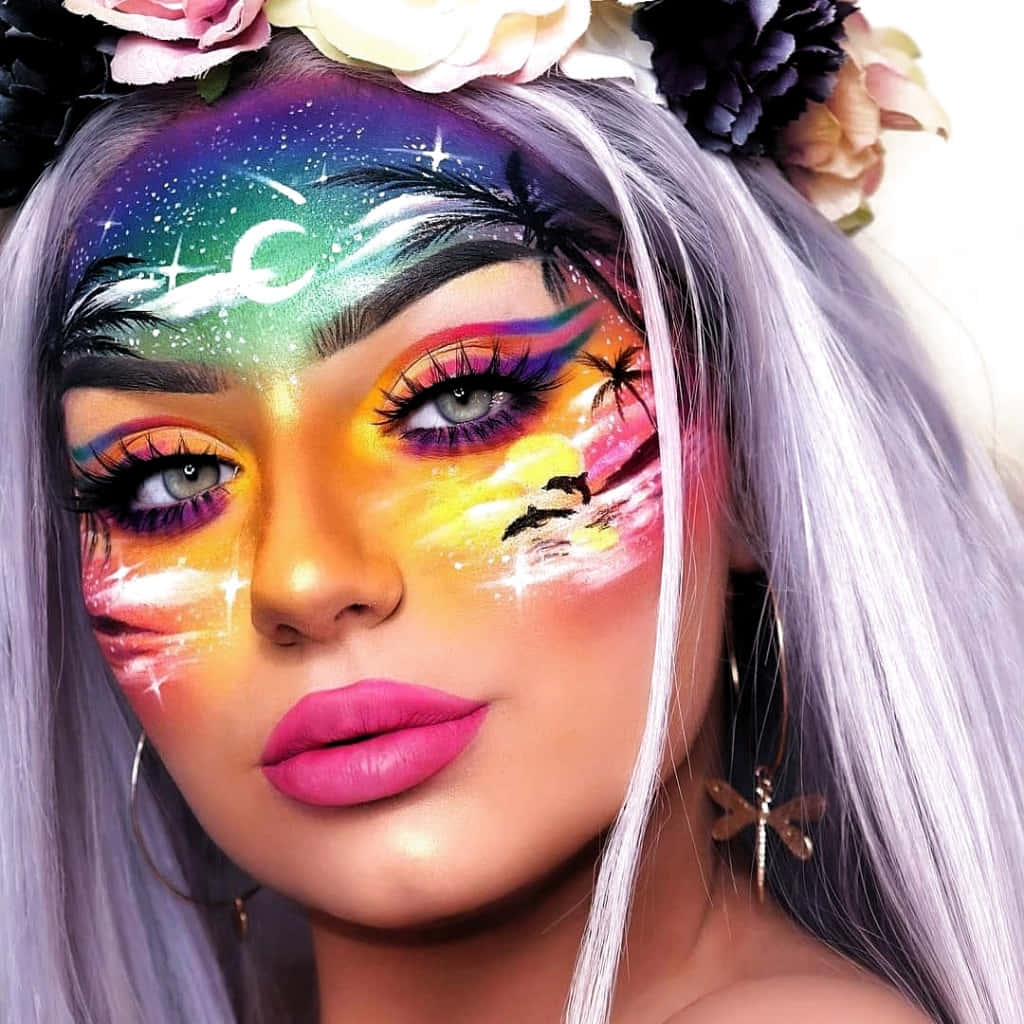 Download Cosmic Sunset Fantasy Makeup.jpg Wallpaper | Wallpapers.com