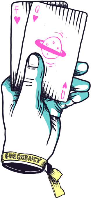 Cosmic Tarot Card Hand Illustration PNG