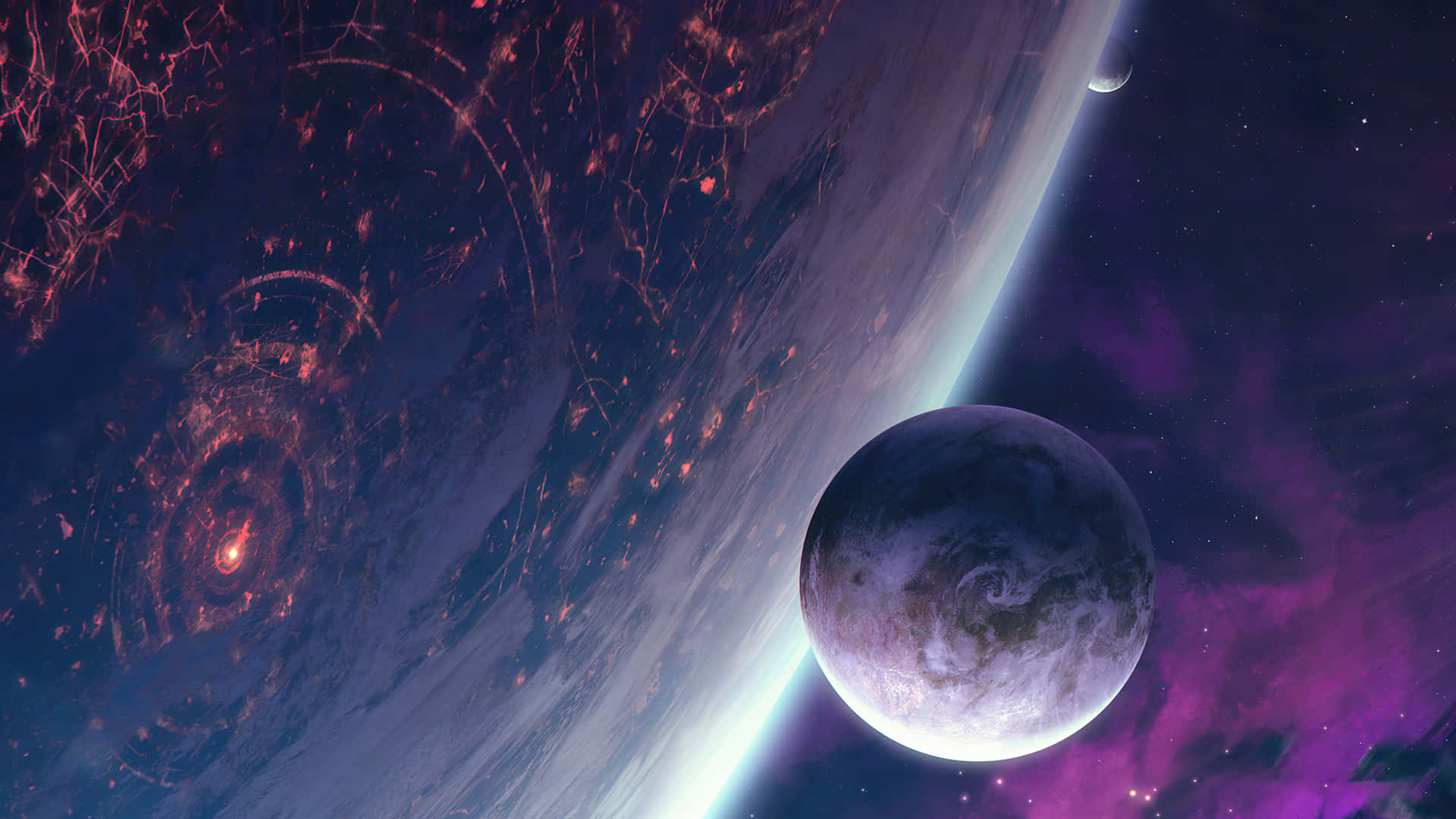 Cosmic_ Vista_with_ Planets_and_ Galaxy Wallpaper