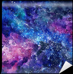 Cosmic Watercolor Galaxy Background.png PNG