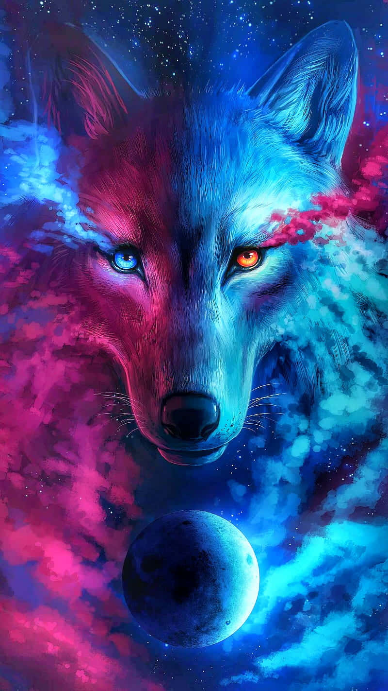 Cosmic Wolf Artwork Wallpaper