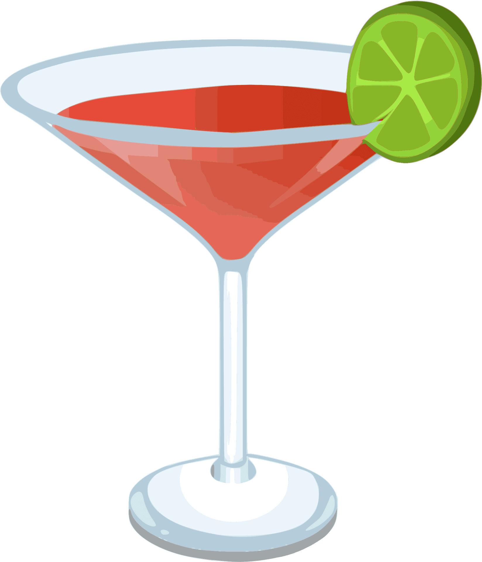 Cosmopolitan Cocktailwith Lime Garnish PNG