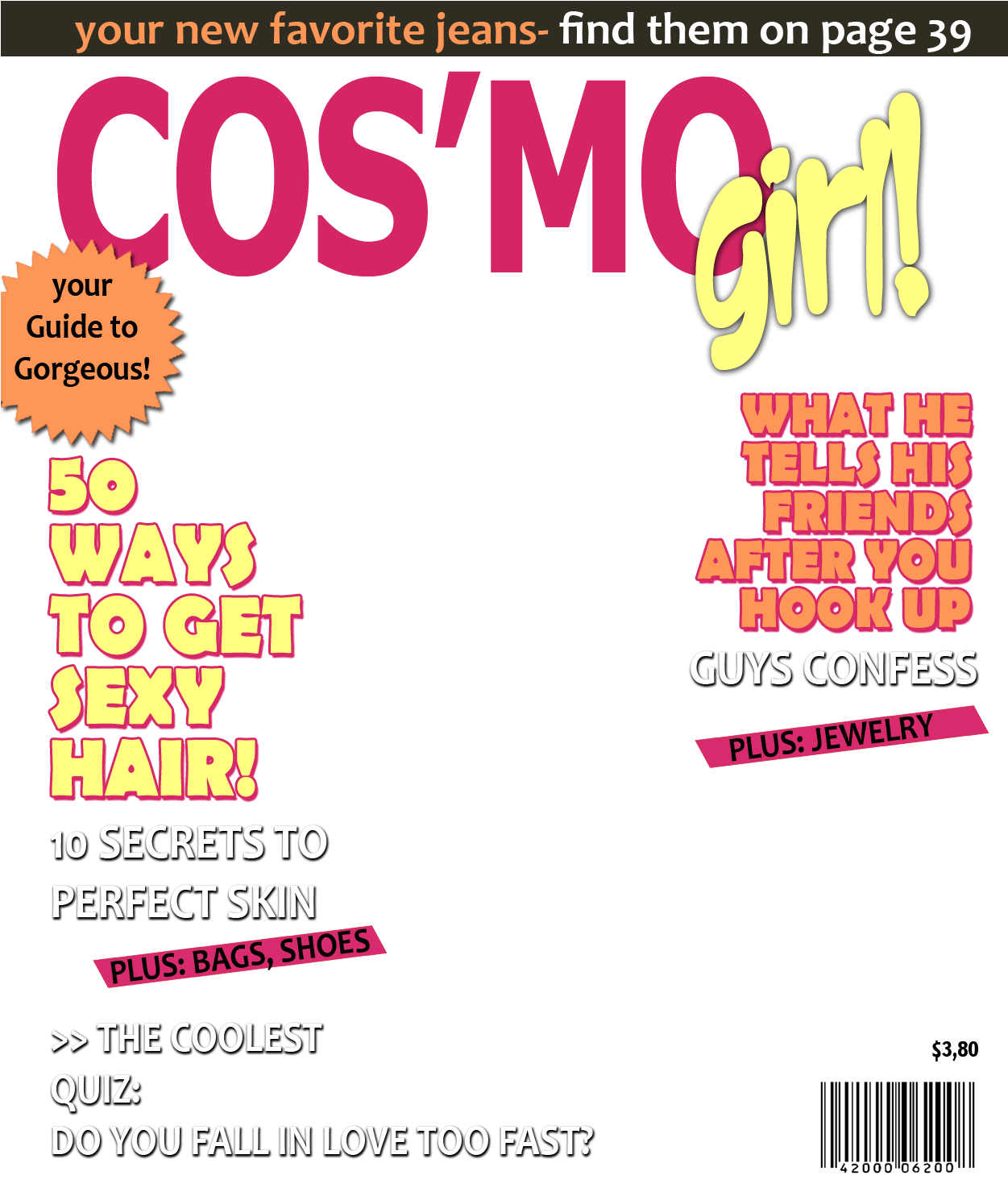 Cosmopolitan Magazine Cover Beauty Fashion Tips PNG