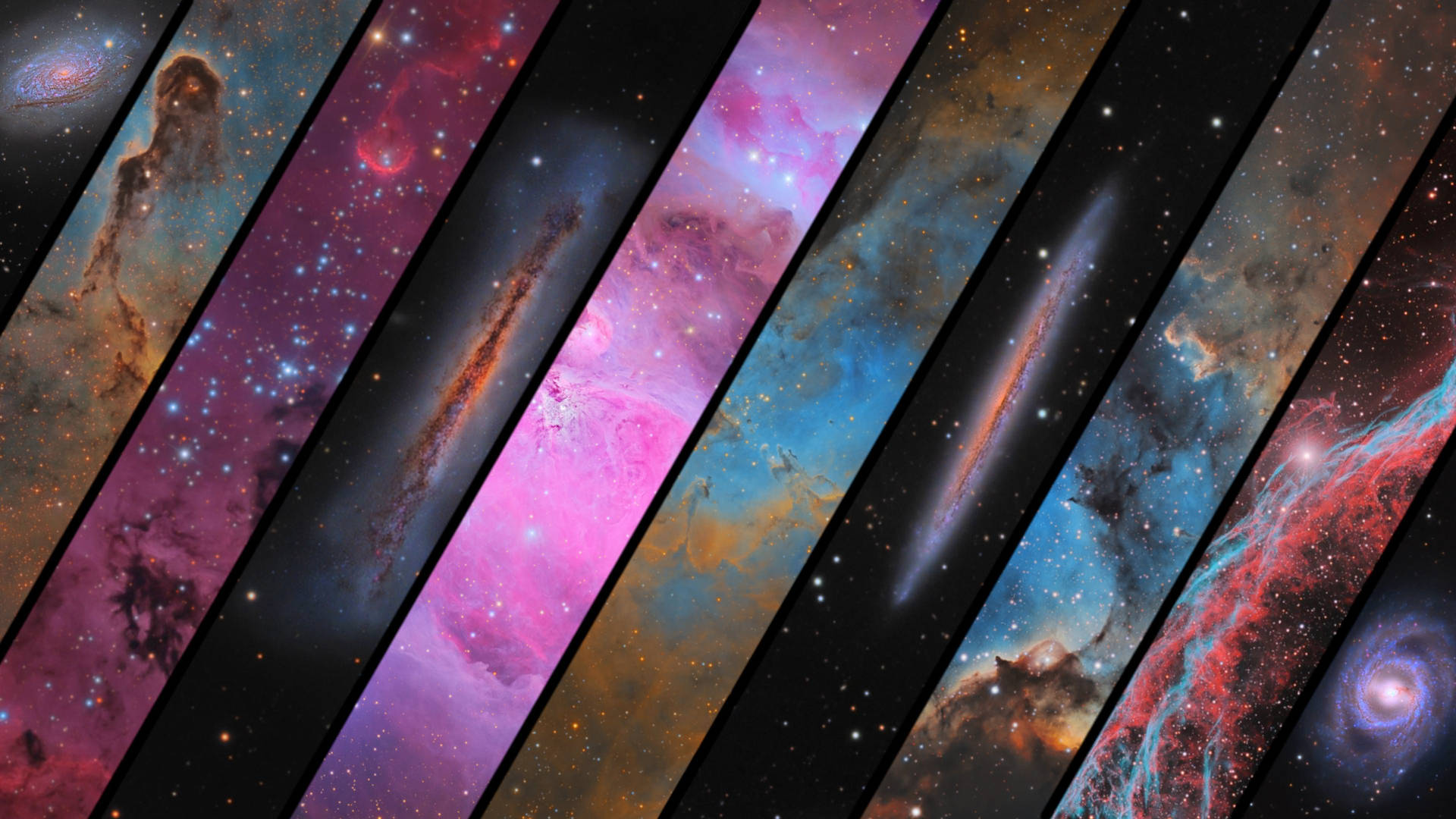 Cosmos Diagonal Collage Art Wallpaper