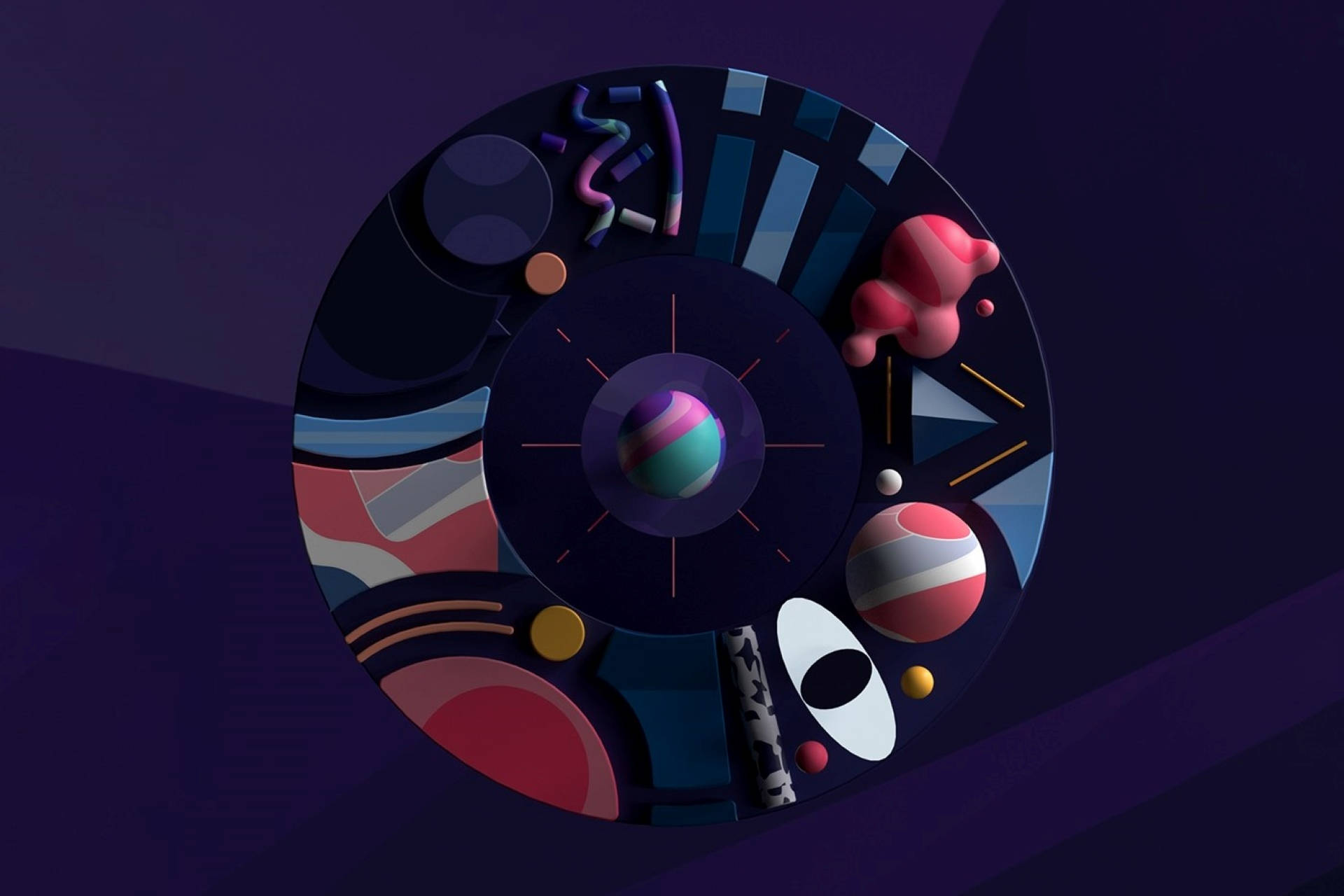 Cosmos Platter 3D Art Wallpaper