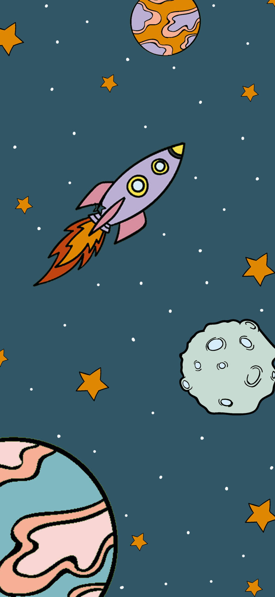Cosmos Rockets And Stars Wallpaper