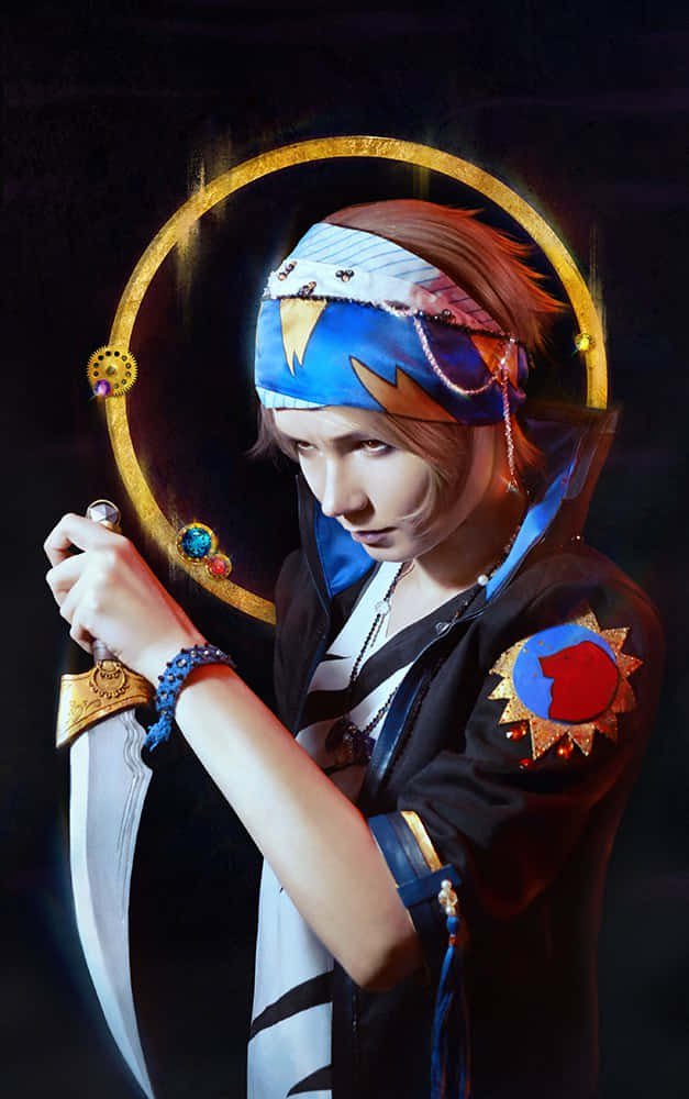 Personnage En Cosplay Avec Cercle Doré Fond d'écran