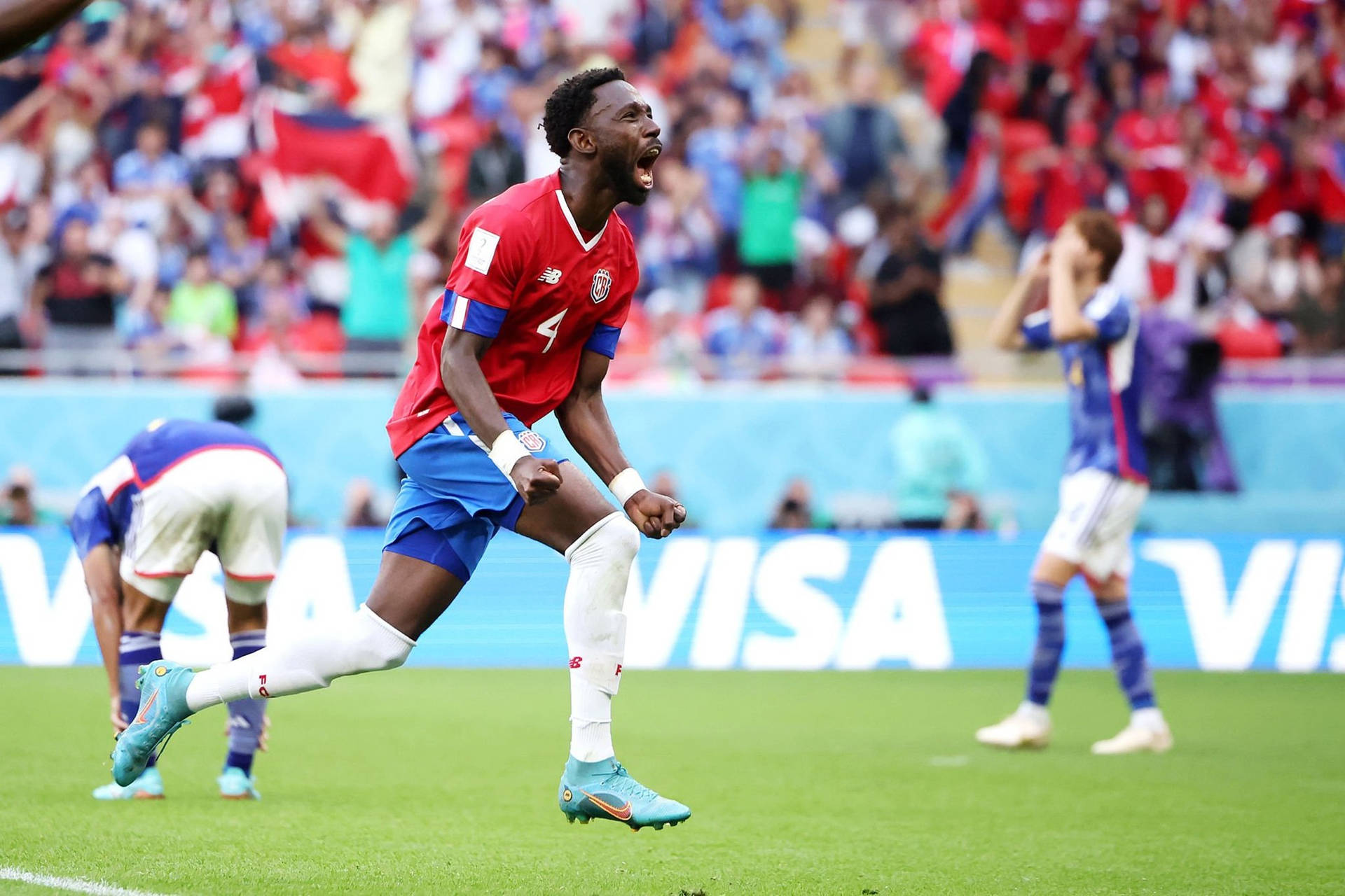 Equipede Futebol Nacional Da Costa Rica - Momento Do Primeiro Gol. Papel de Parede