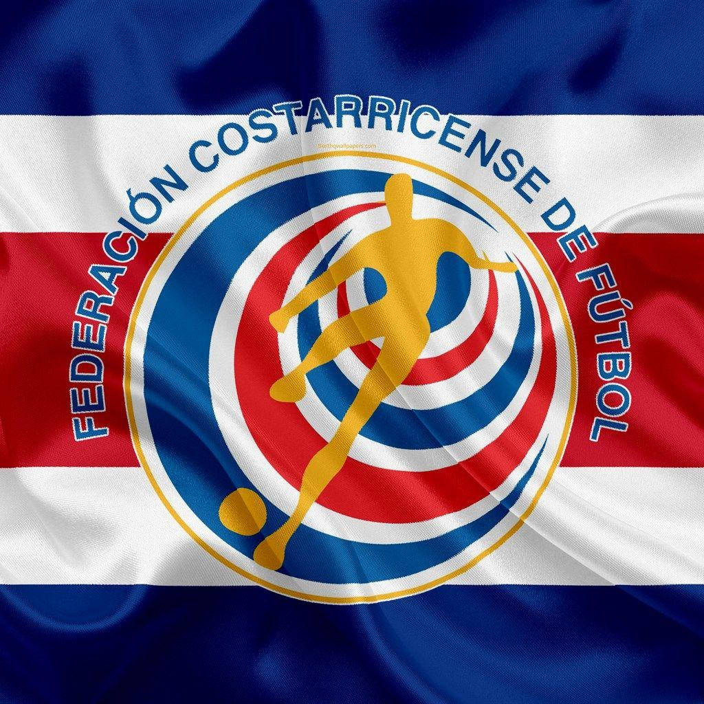 Costa Rica National Football Team Flag And Logo Wallpaper