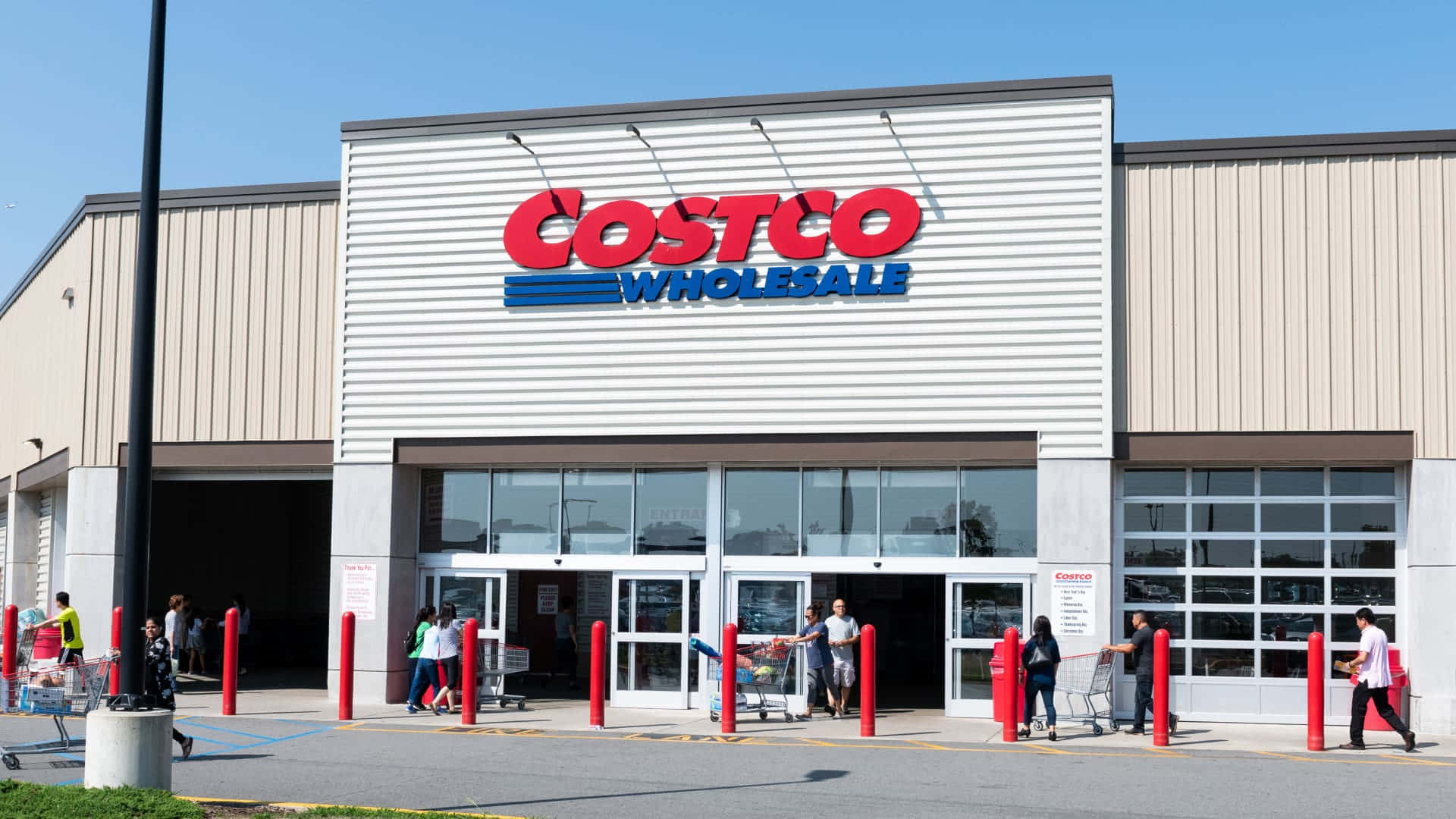 Costco Is A Large Store With People Walking Outside