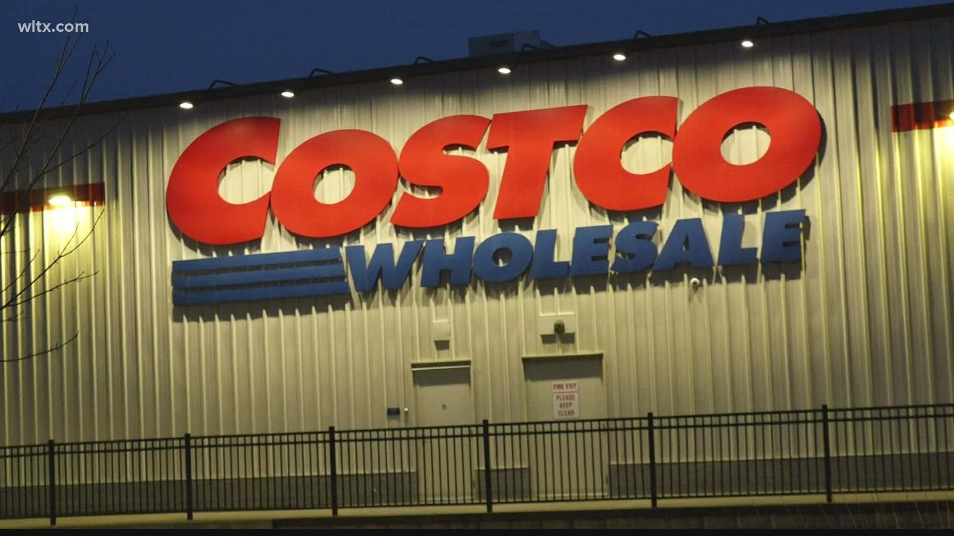 Costco Wholesale Sign At Night