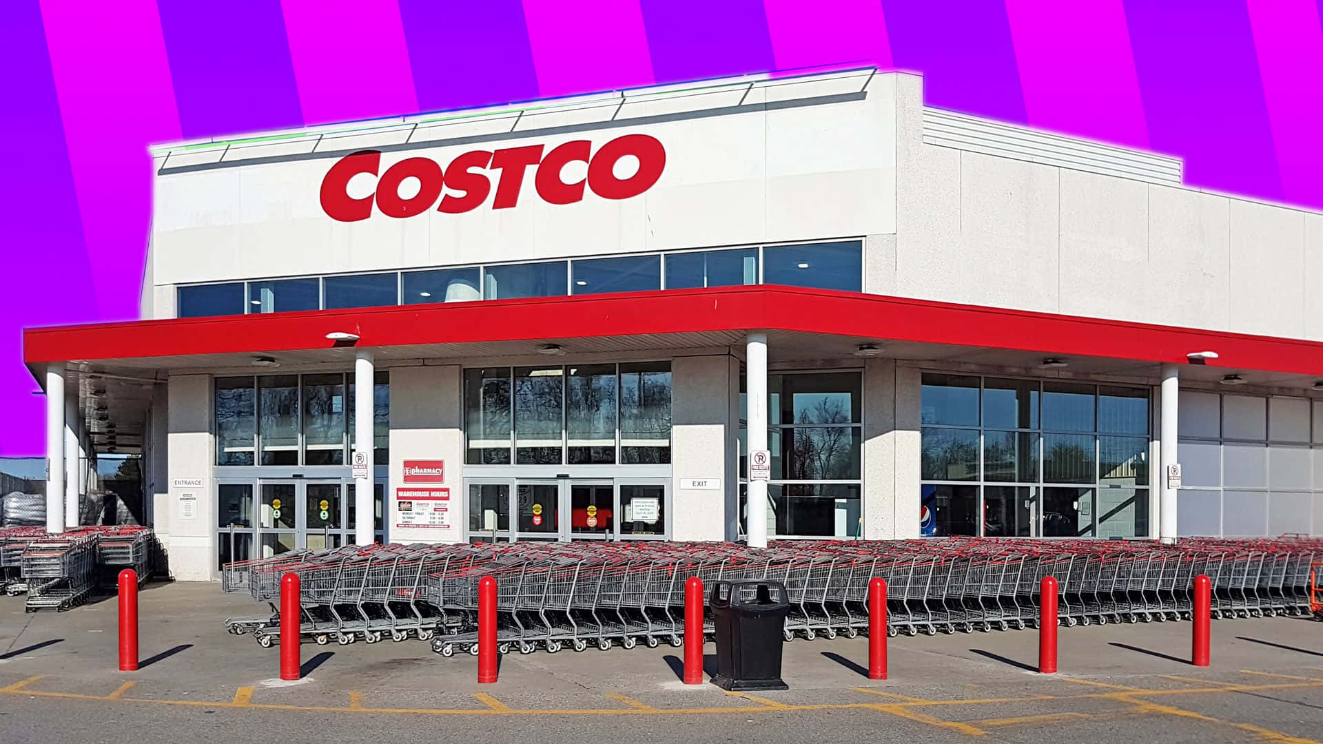 Costco Is A Large Store With A Purple And Pink Background
