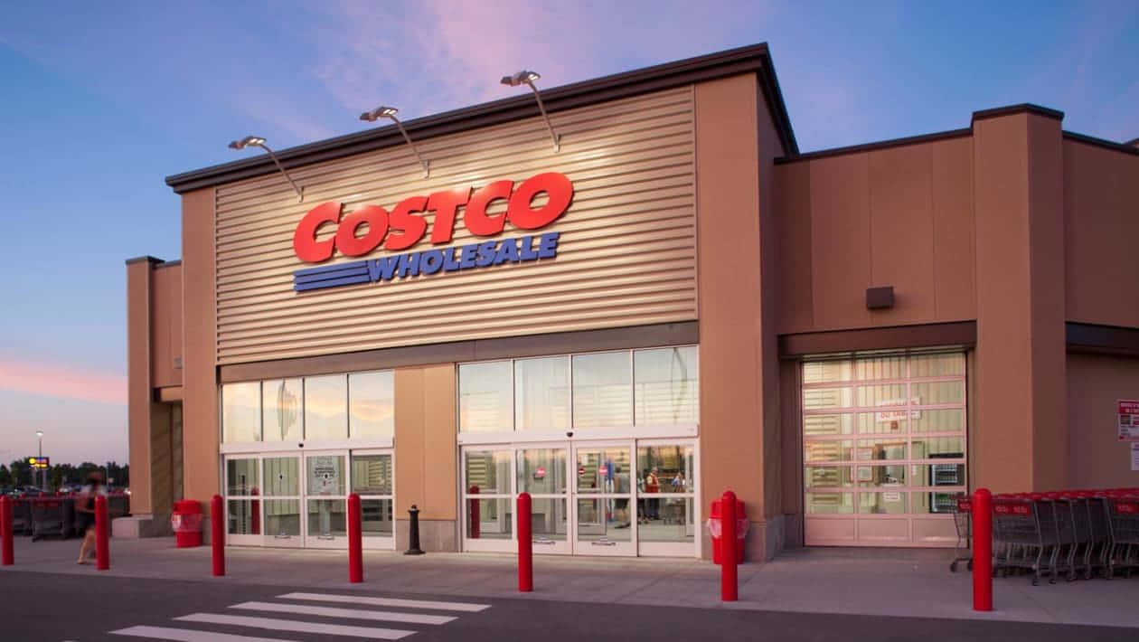 Costco's Storefront At Dusk