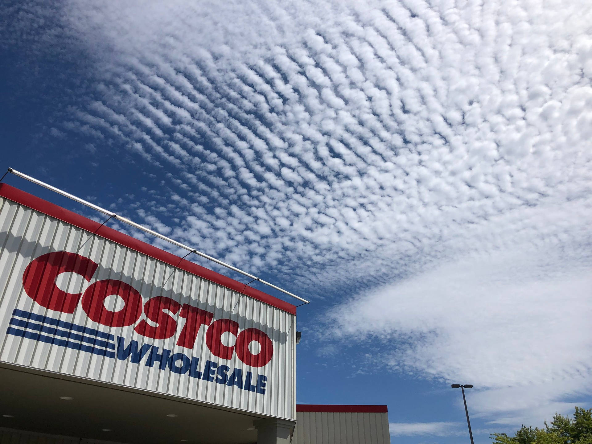 Costco Wholesale White Blue Clouds Wallpaper