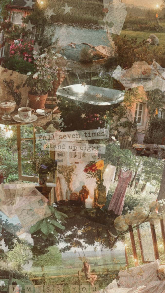 Cottage Core Collage Aesthetic.jpg Wallpaper