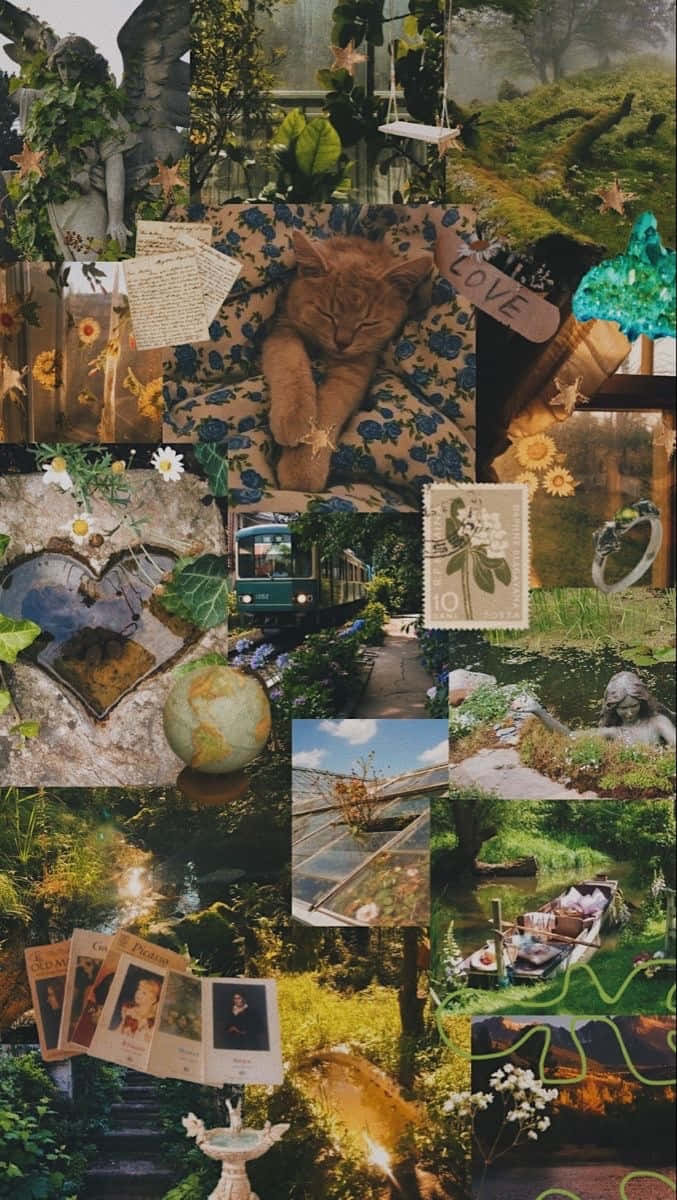 Cottage Core Collage_ Moodboard Wallpaper