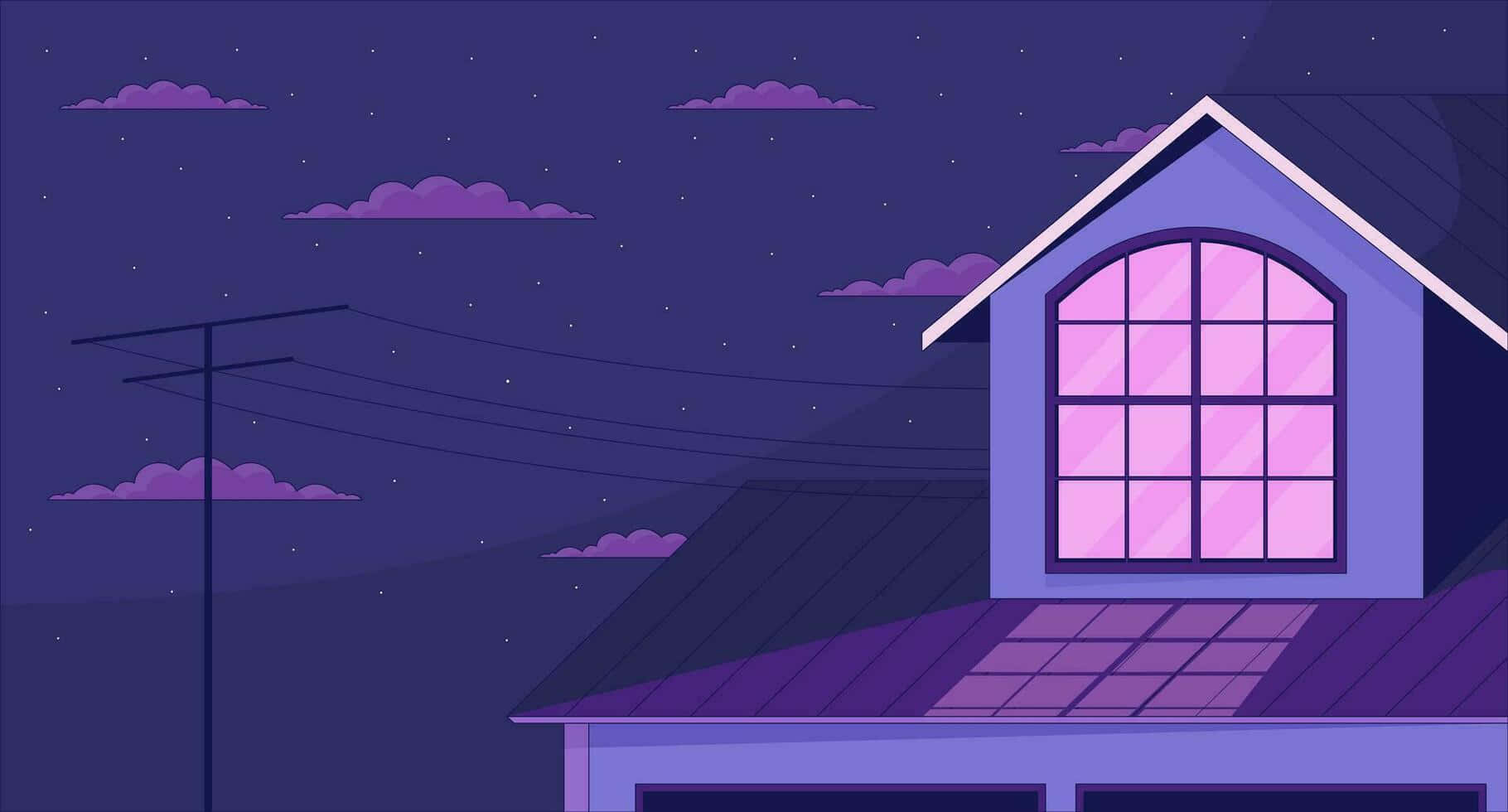 Cottage Night Aesthetic Wallpaper
