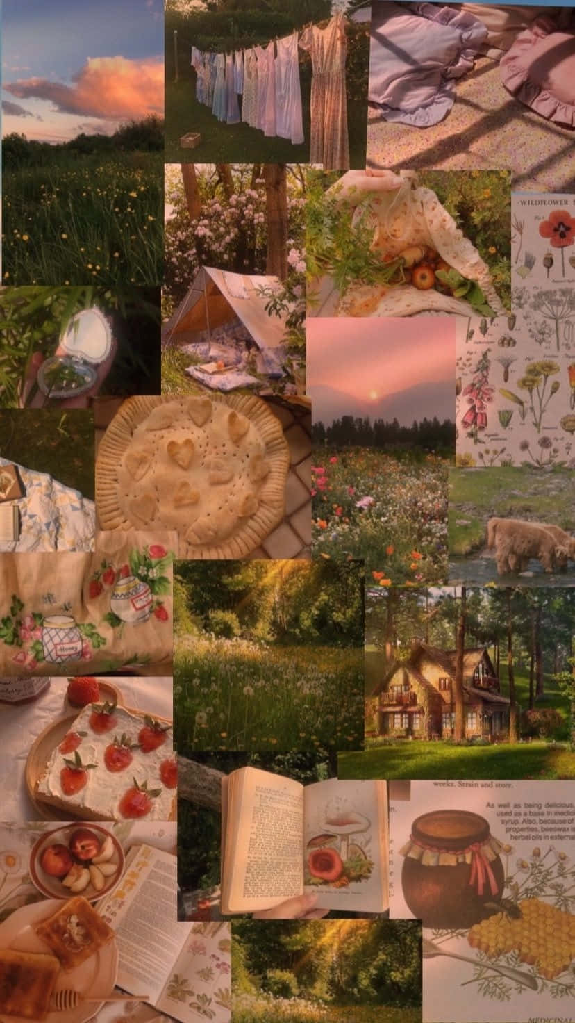 Cottagecore Aesthetic Collage Wallpaper