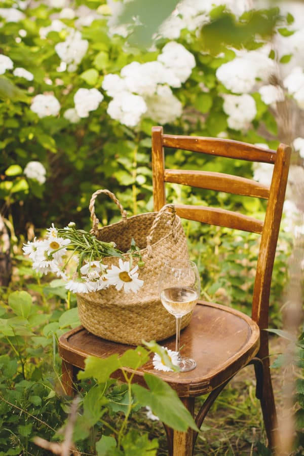 Cottagecore Flower Basket Background
