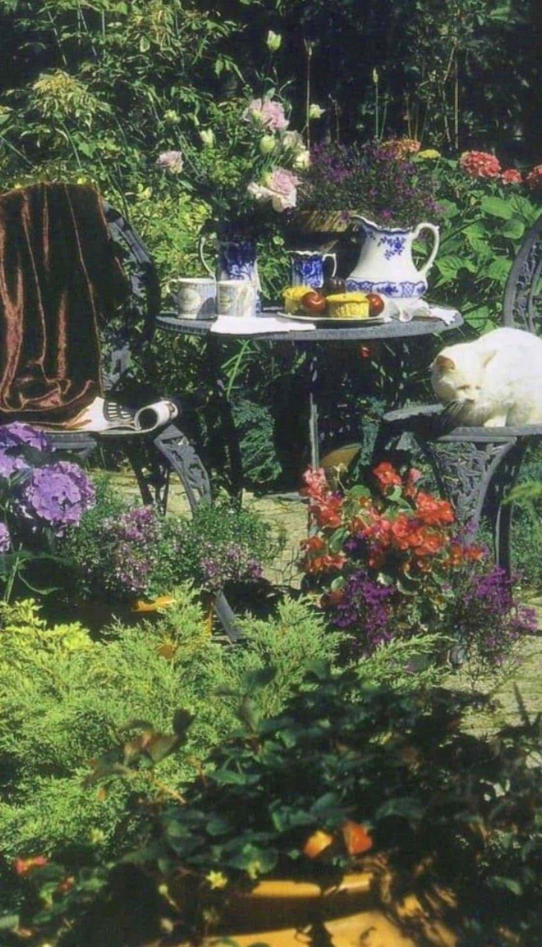 Cottagecore Garden Tea Party.jpg Wallpaper