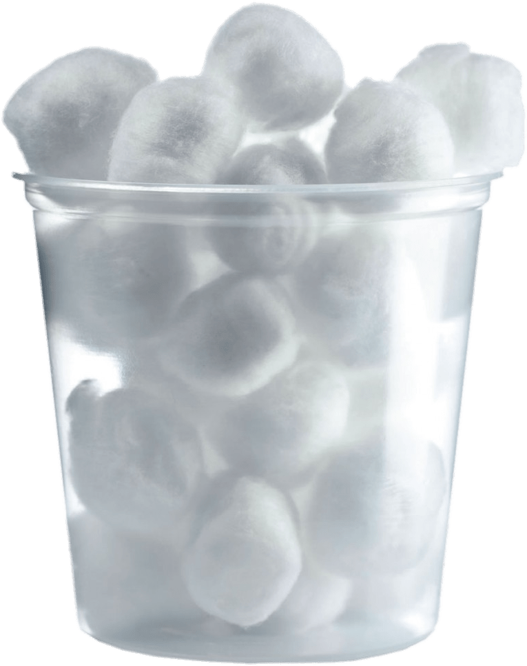 Cotton Ballsin Clear Container PNG