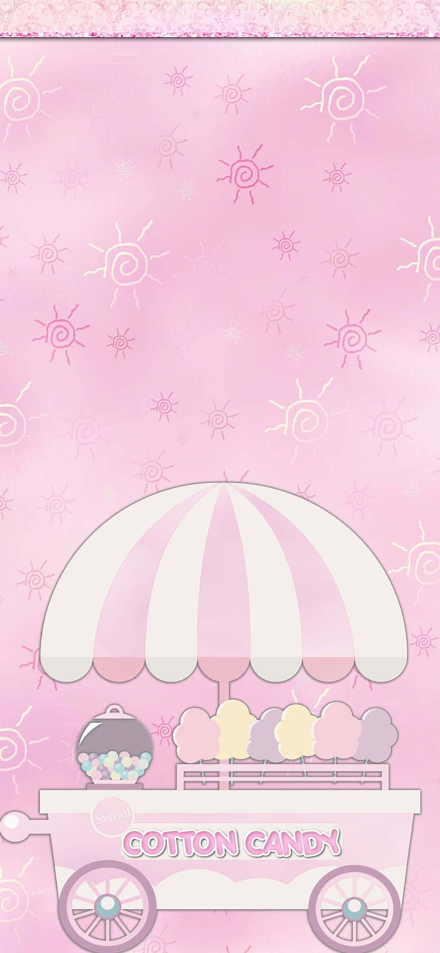 Cute Cotton Candy Cart Background