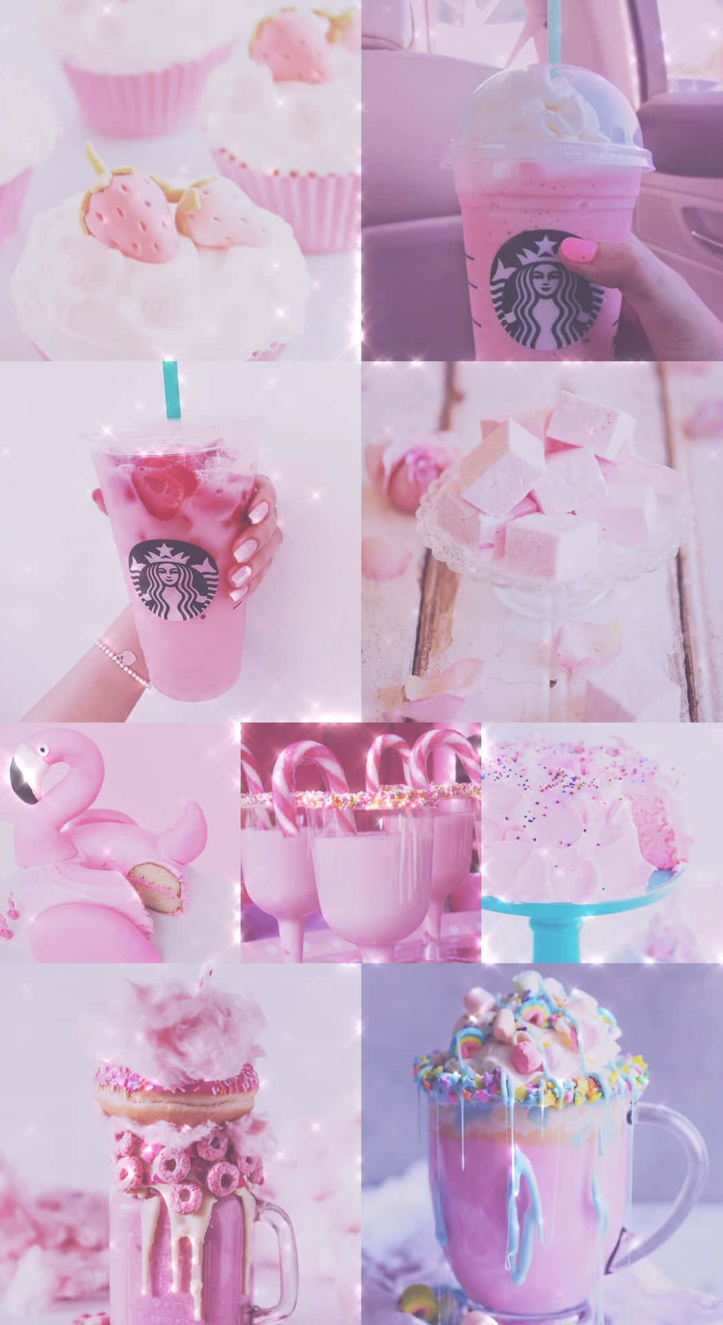 Delicious Pink Desserts For Cotton Candy Background