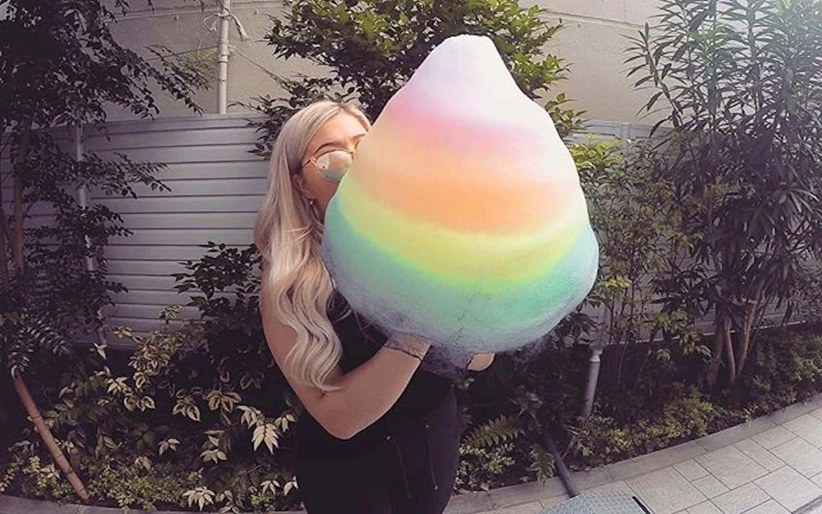 Eksklusiv stor regnbue Cotton Candy baggrund