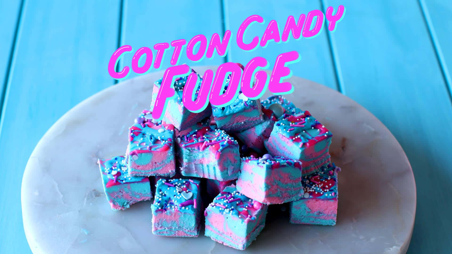 Enticing Sweet Slices Cotton Candy Fudge Background