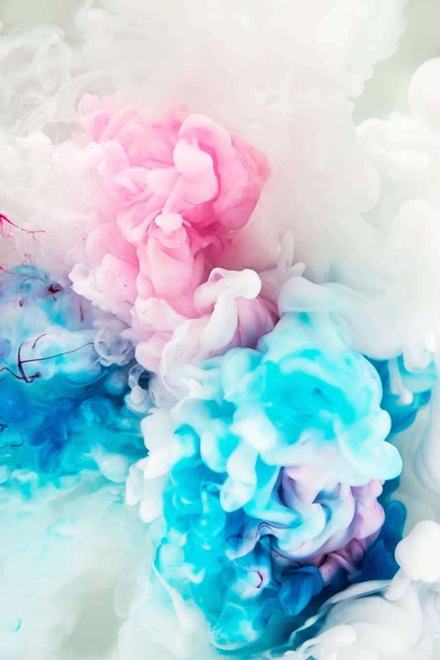 Aesthetic Colored Abstract Ink Explosions Cotton Candy Background