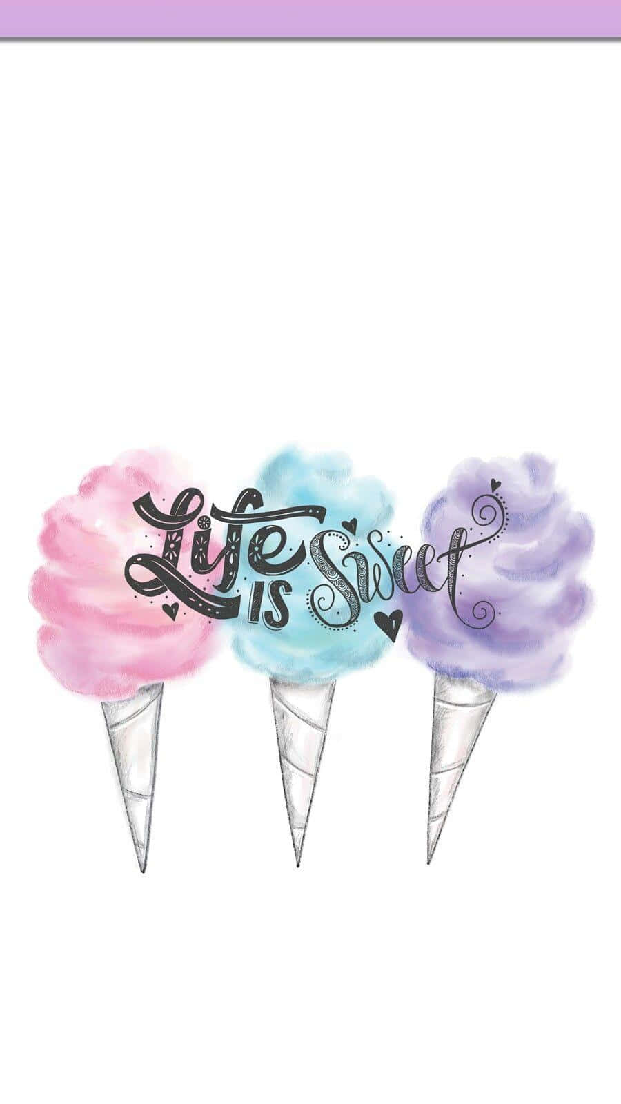 Life Is Sweet Cotton Candies Background
