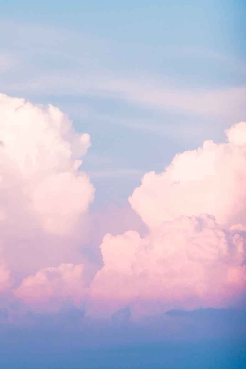 Langit Permen Kembang Gula Awan Pastel Wallpaper