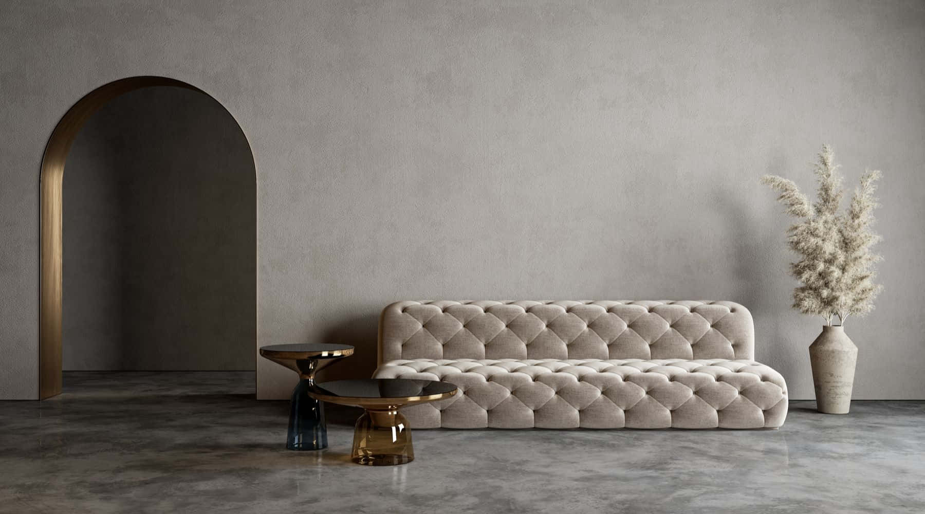 Make your living room look modern with an elegant gray couch