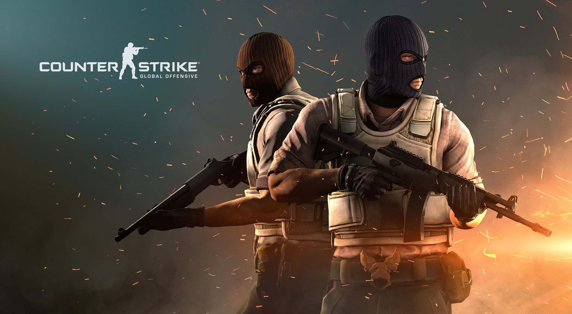 Shotgun og gevær Counter Strike Global Offensive skrivebordsbaggrund Wallpaper