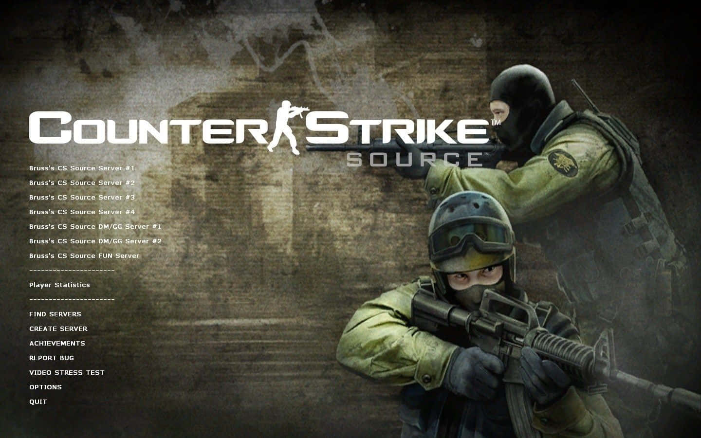 Pantalladel Lobby De Counter Strike Source, Con Shooters Verdes. Fondo de pantalla
