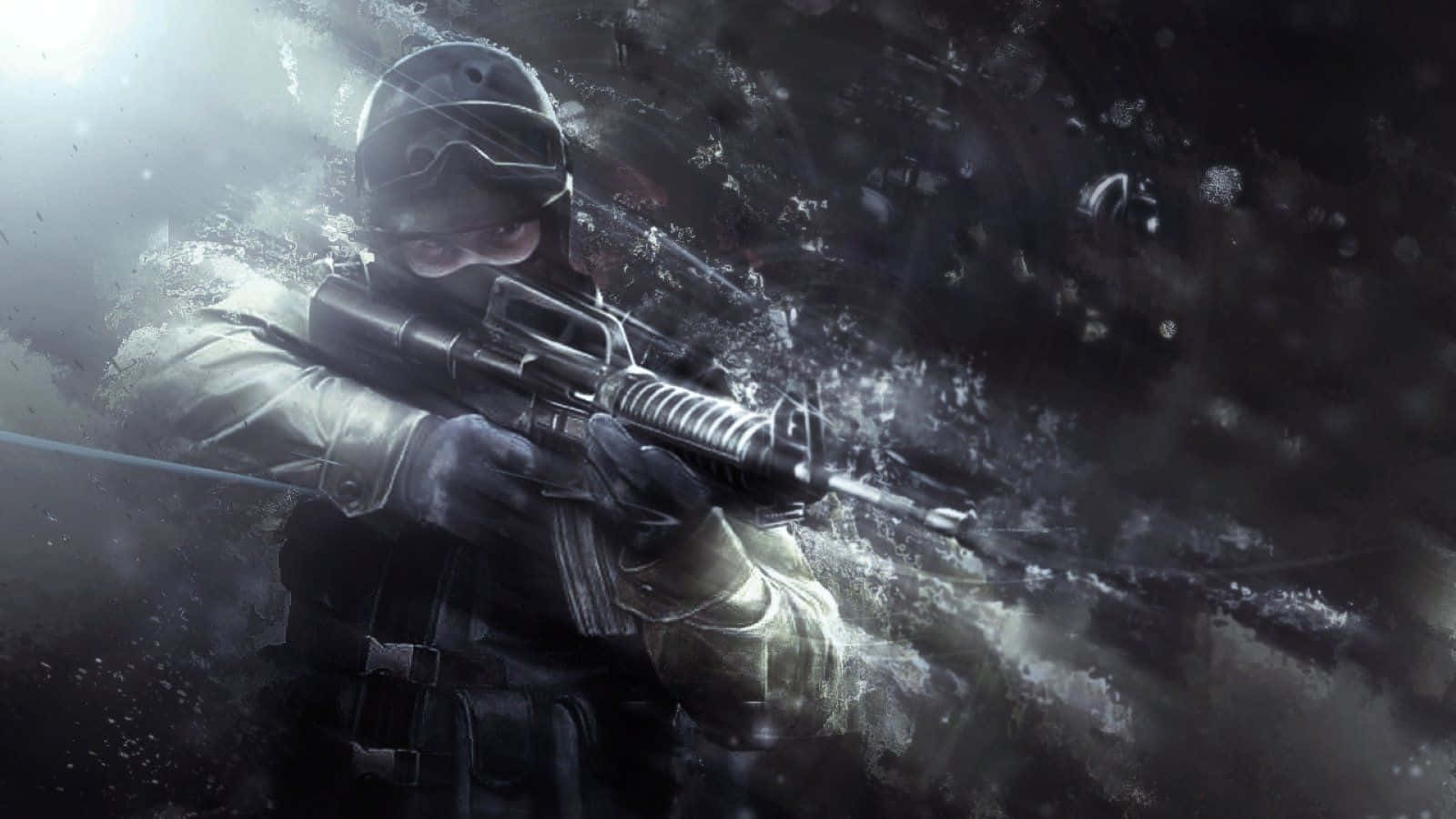 Counter Strike Source Carbine Graphic Art Wallpaper