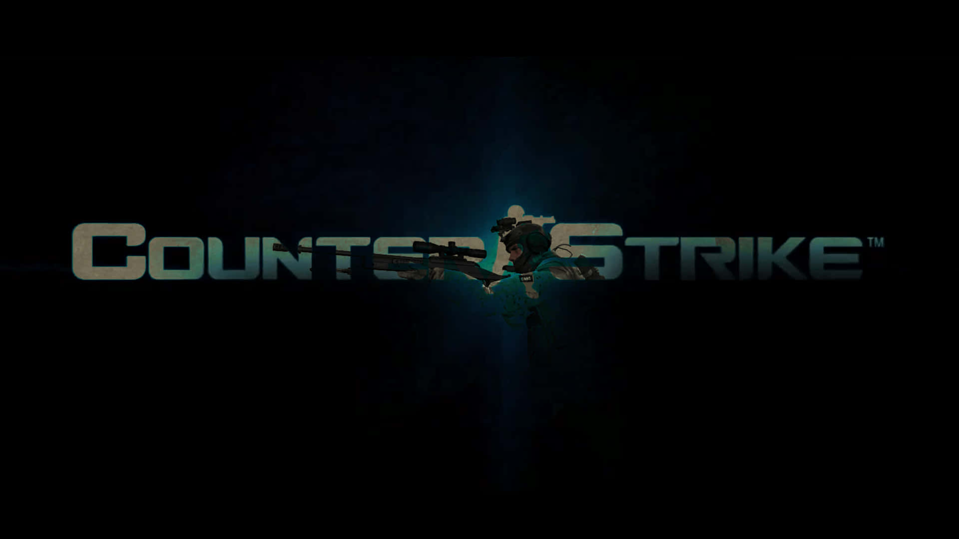 The Logo For Counter Strike On A Dark Background Wallpaper