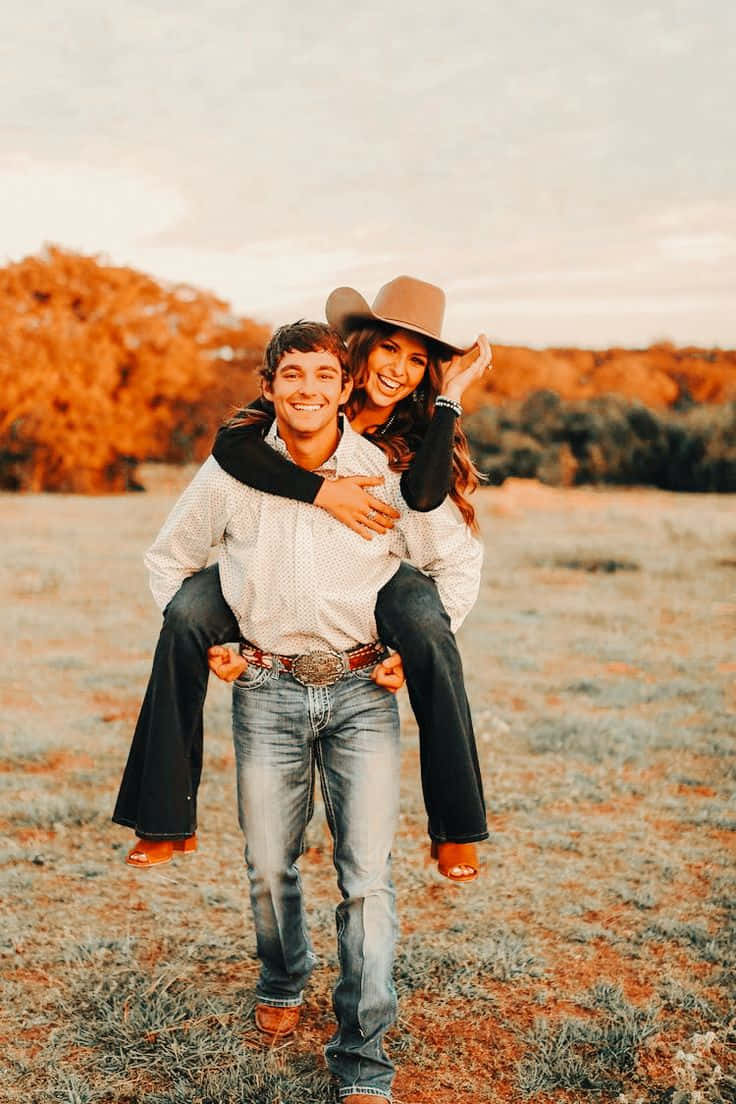 Country Couple Happily Smiling Picture
