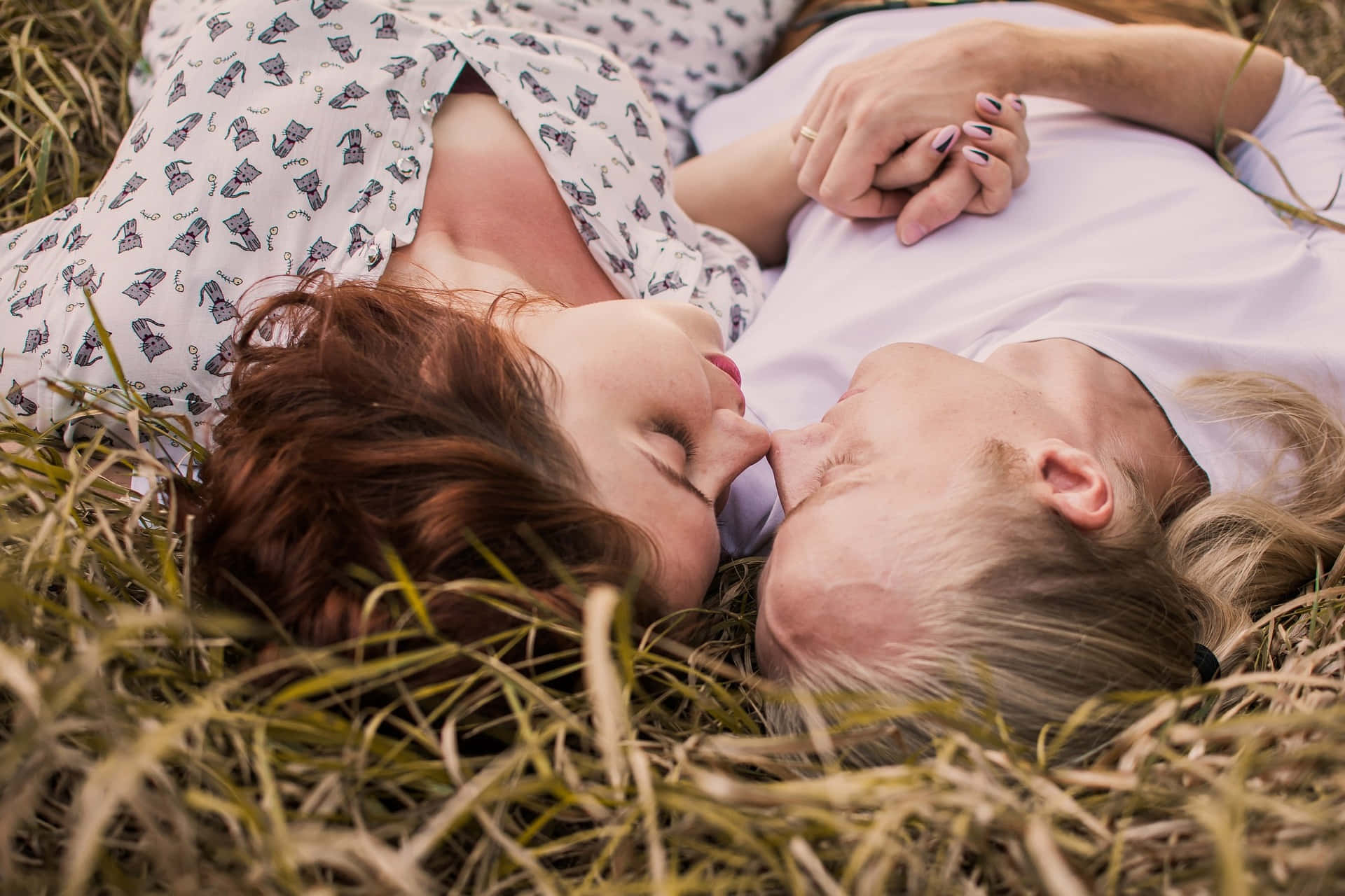 Country Couple Lying On The Ground Picture
