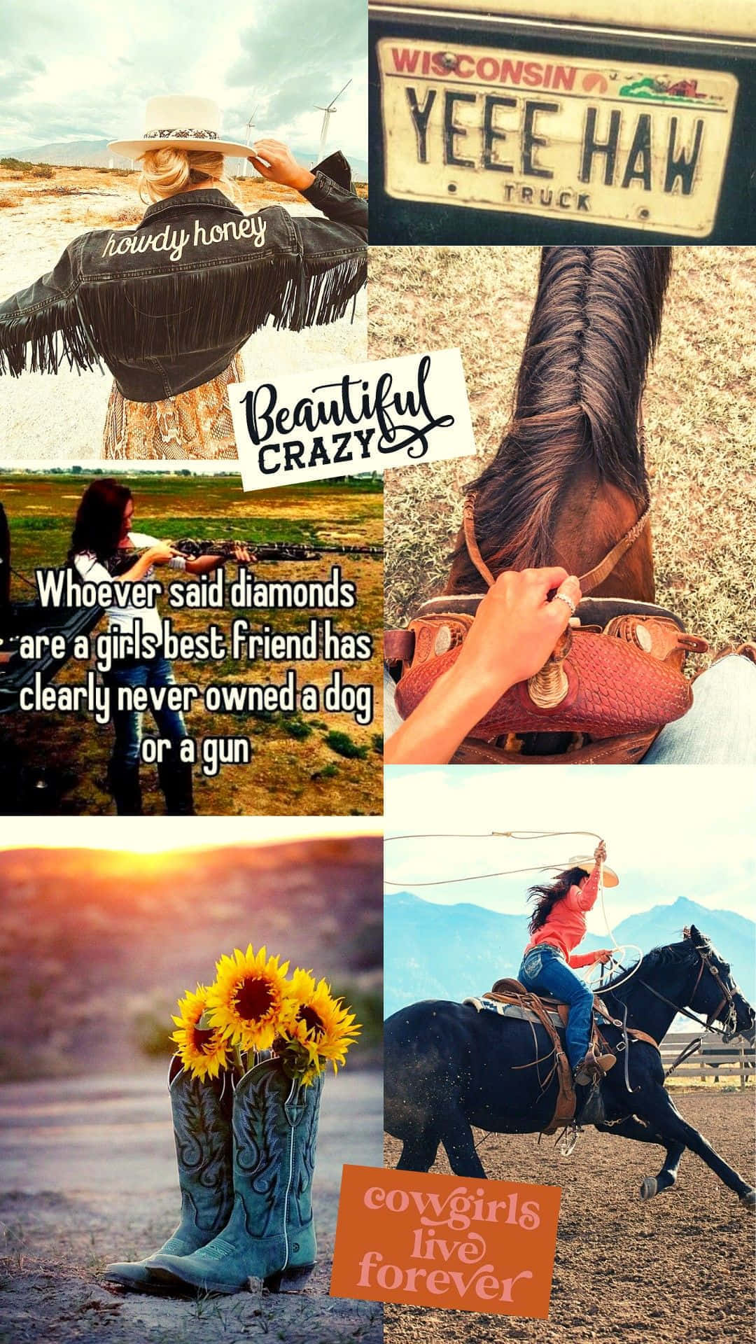 Country_ Girl_ Collage_ Aesthetic Wallpaper