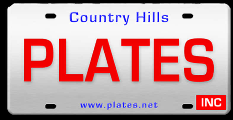 Country Hills Plates License Plate Mockup PNG
