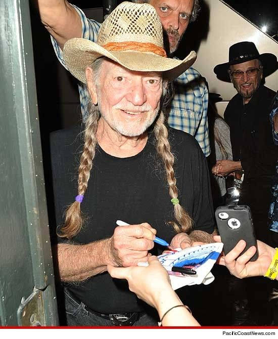 Country Musician Willie Nelson Signing Autograph Wallpaper