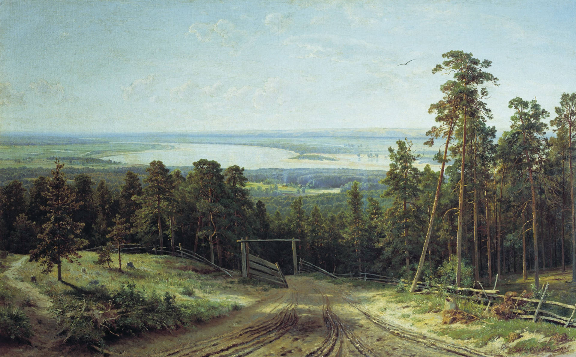 Country Road Gate Painting
