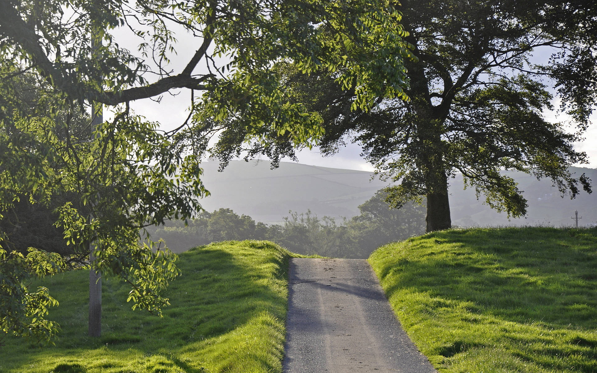 Country Road Steep Angled Road Wallpaper